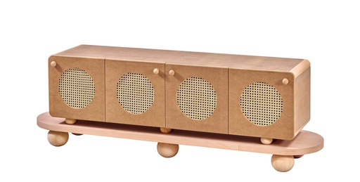 [5107S] SERVANTA DIN LEMN SI MDF CU RATAN