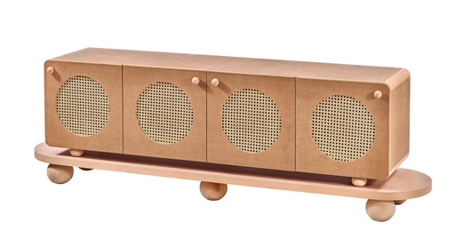 [5109S] SERVANTA DIN LEMN SI MDF CU RATAN