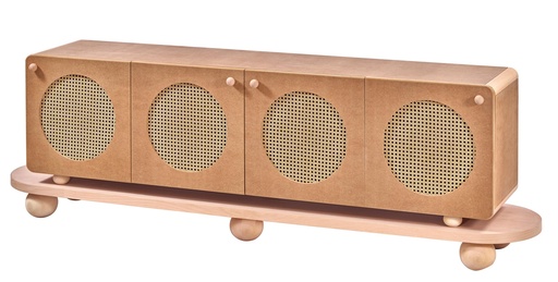 [5111S] SERVANTA DIN LEMN SI MDF CU RATAN