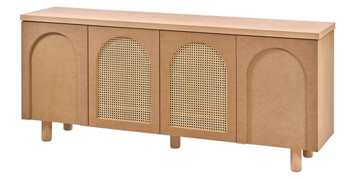 [5140S] SERVANTA DIN LEMN SI MDF CU RATAN