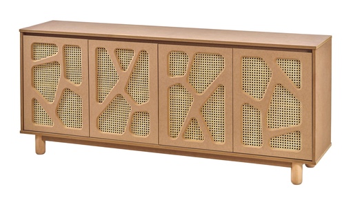 [5159S] SERVANTA DIN LEMN SI MDF CU RATAN