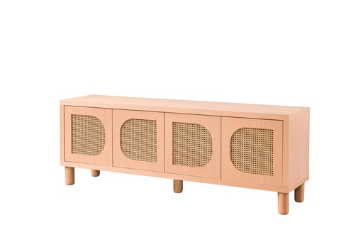 [3510N] COMODA TV DIN LEMN CU RATAN