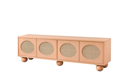 [3514N] COMODA TV DIN LEMN CU RATAN