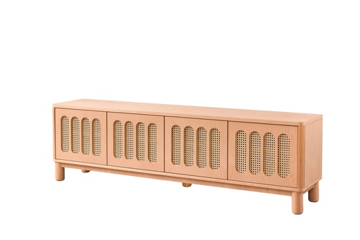 [3520N] COMODA TV DIN LEMN CU RATAN