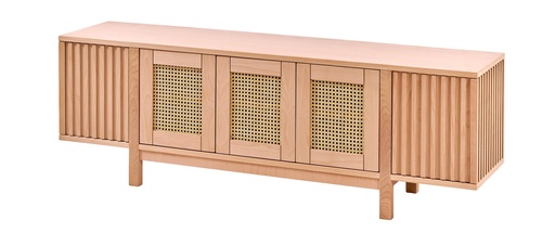 [5306S] COMODA TV DIN LEMN CU RATAN