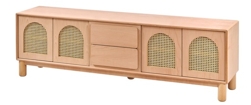 [5307S] COMODA TV DIN LEMN CU RATAN