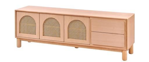 [5309S] COMODA TV DIN LEMN CU RATAN