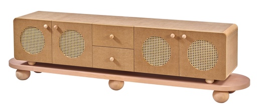 [5311S] COMODA TV DIN LEMN SI MDF CU RATAN