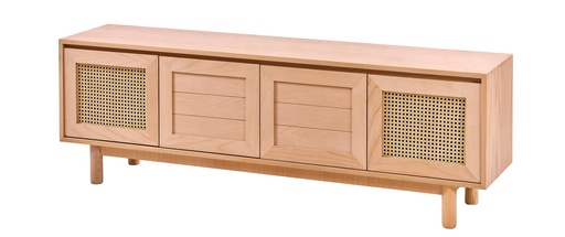 [5324S] COMODA TV DIN LEMN CU RATAN