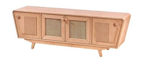 [5329S] COMODA TV DIN LEMN CU RATAN