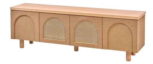 [5336S] COMODA TV DIN LEMN SI MDF CU RATAN