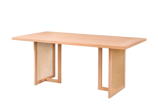 [2111N] MASA DREPTUNGHIULARA FIXA DIN LEMN CU RATAN