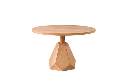 [2228N] MASA ROTUNDA FIXA DIN LEMN CU FURNIR DE STEJAR