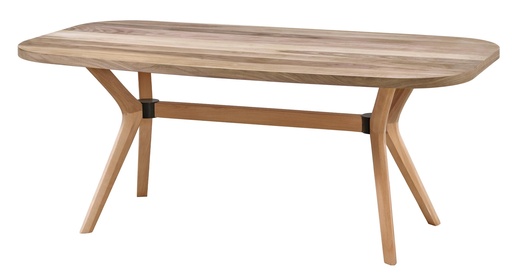 [2438S] MASA DREPTUNGHIULARA FIXA DIN LEMN CU FURNIR DE NUC