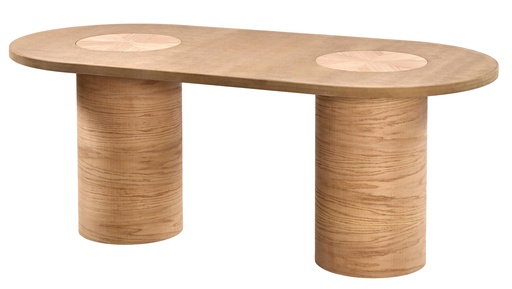 [2447S] MASA OVALA FIXA DIN LEMN SI MDF