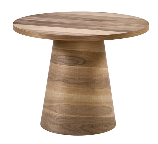 [2524S] MASA ROTUNDA FIXA DIN LEMN CU FURNIR DE NUC