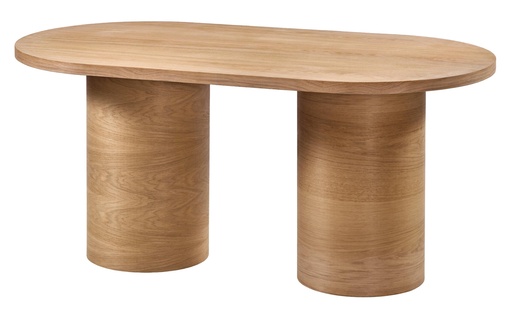 [2549S] MASA OVALA FIXA DIN LEMN CU FURNIR DE STEJAR