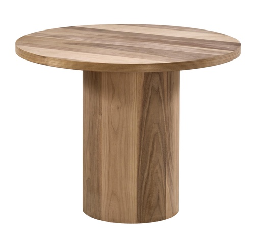 [2552S] MASA ROTUNDA FIXA DIN LEMN CU FURNIR DE NUC