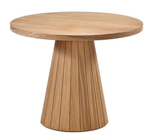 [2571S] MASA ROTUNDA FIXA DIN LEMN CU FURNIR DE STEJAR