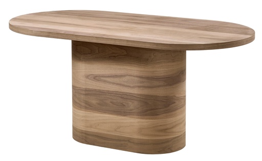 [2587S] MASA OVALA FIXA DIN LEMN CU FURNIR DE NUC