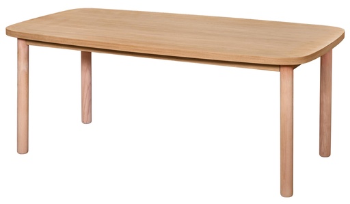 [2646S] MASA DREPTUNGHIULARA FIXA DIN LEMN CU FURNIR DE STEJAR